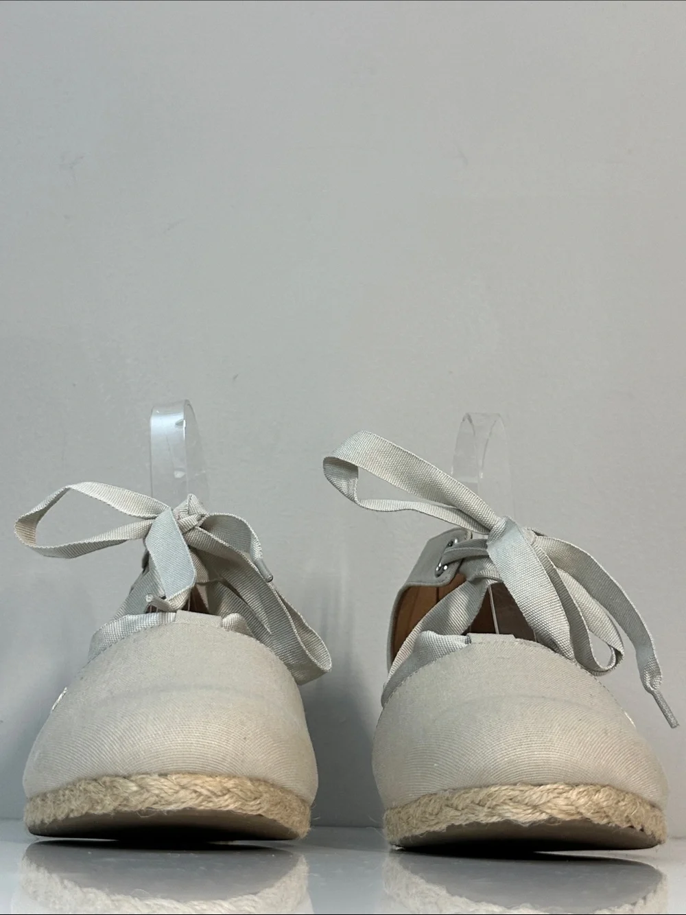 Vionic Kaitlyn Tie Front Espadrille Wedges Oat Size 9.5